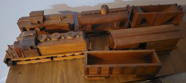 Rustic Large 6 Piece Handmade Train Set