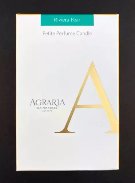 AGRARIA Riviera Pear Petite Perfume Candle 25 Hours Burn Time 3.4 oz NEW