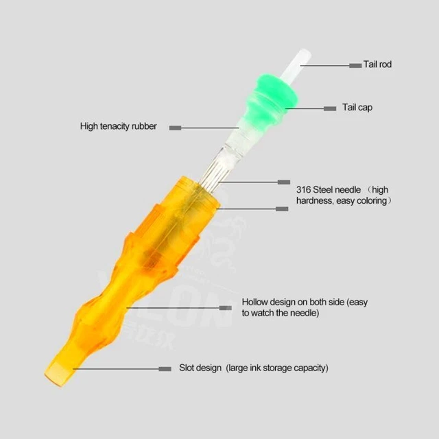 20 Stück Tattoo-Nadelkartuschen, sterilisiert, M1 Magnum-Set