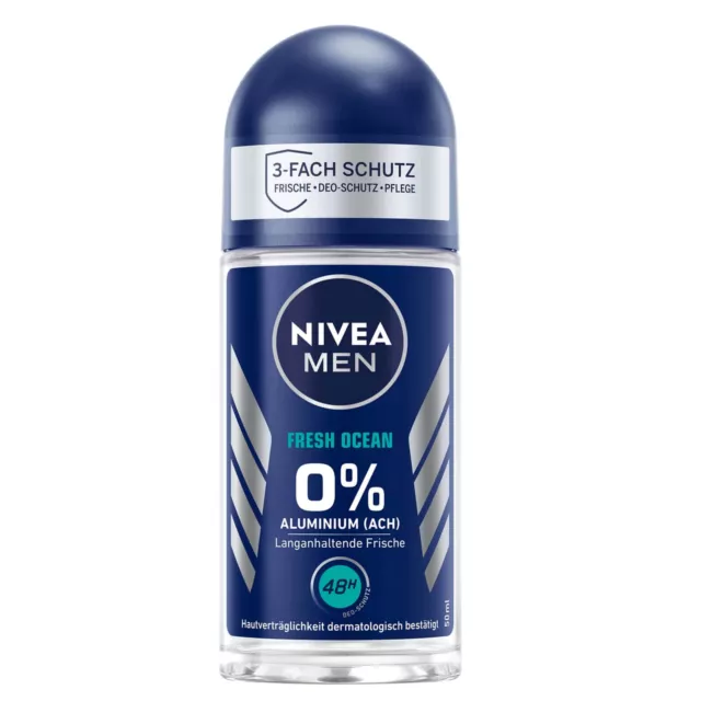 50ml Nivea Men Fresh Ocean 48h Roll On OHNE ALUMINIUM Meeresduft Deo