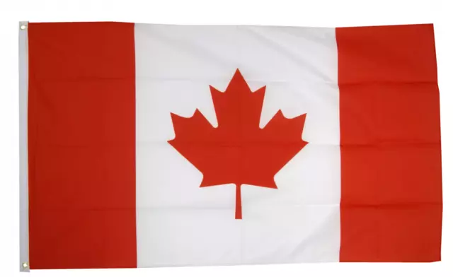 Canada Flag 3 x 2 FT - 100% Polyester With Eyelets - Maple Leaf Canadian