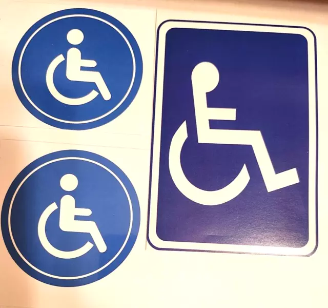 Handicap Parking Placard Decal Vinyl Sticker  ADA Style Sign Logo 2 for 1 deal