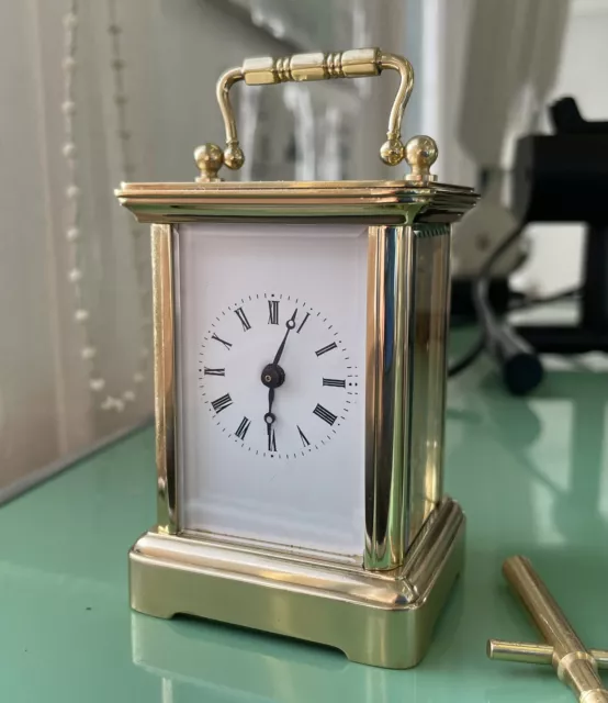 Stunning Vintage Miniature 8 Day Brass Carriage Clock, Fully Restored 2024.