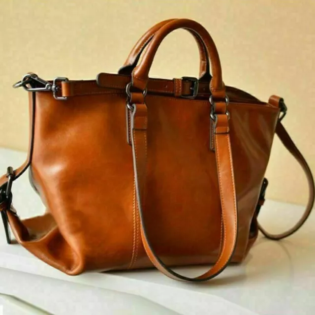 Women's Large Tote Shoulder Handbag Soft Leather Satchel Bag Hobo Purse Brown