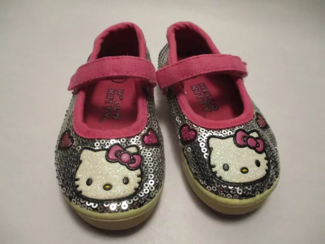 Hello Kitty Toddler Girls 5M Pink,Silver Sequins Mary Jane Sneaker Shoes