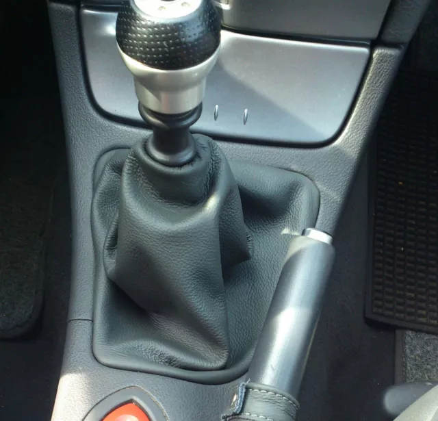 Botte Levier de Vitesse Renault Laguna II Grandtour Vraie Cuir Gris Made Italie