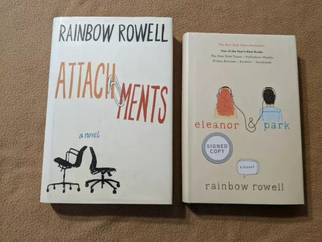 Rainbow Rowell 2 Book SIGNED HC/DJ Lot, Attachments (1st/1st), Eleanor and Park