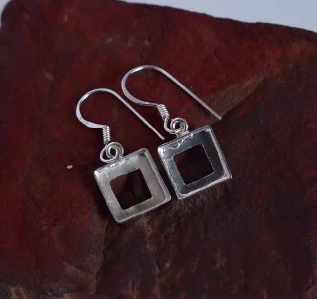 Solid 925 Silver Blank Square Bezel Cup Setting Base Handmade Earring Supplies