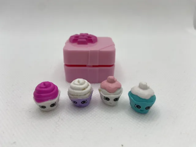 SHOPKINS MINI CUPCAKES Exclusive Figures- Complete set of 4 with box