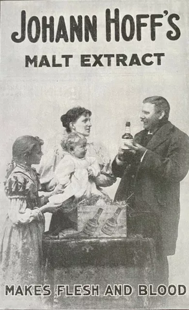 1899 JOHANN HOFF'S Malt Extract Vtg Health Beer Quack Print Ad~Makes Flesh&Blood