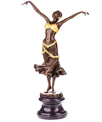 Fait Bronze Sculpture Solde Chiparus Par Danseuse Adorable Figurine Solde 