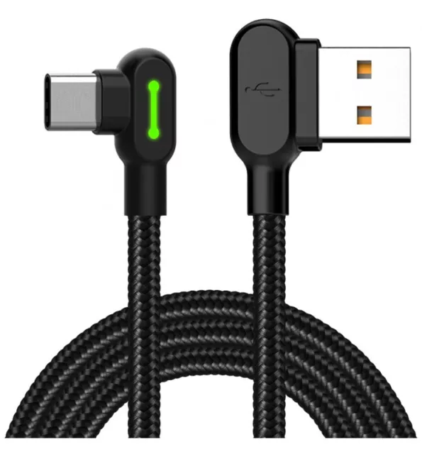 Câble court de type USB-A à USB-C type-C de 0,5m avec un angle pour Android Auto