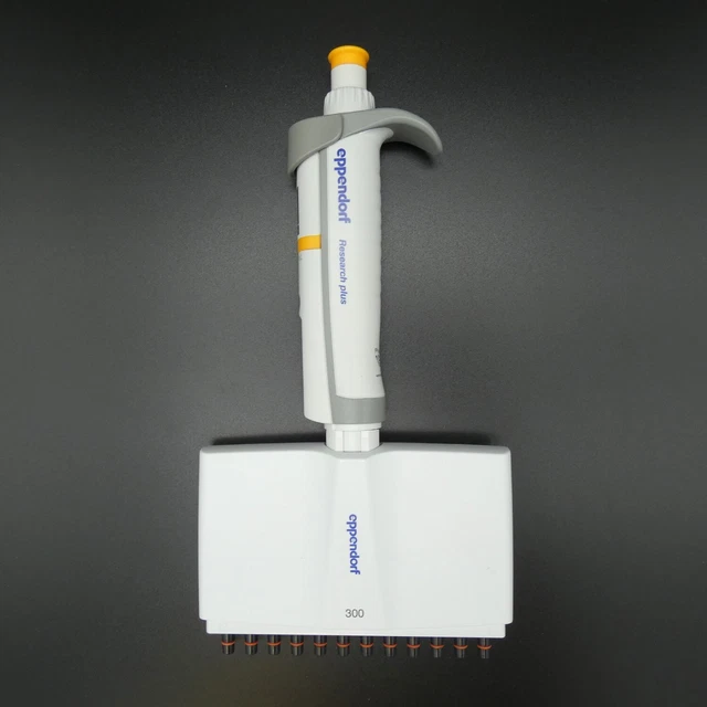 Eppendorf Research Plus Pipette, Multi 12 Channel, 30-300ul, Yellow, w Certif.