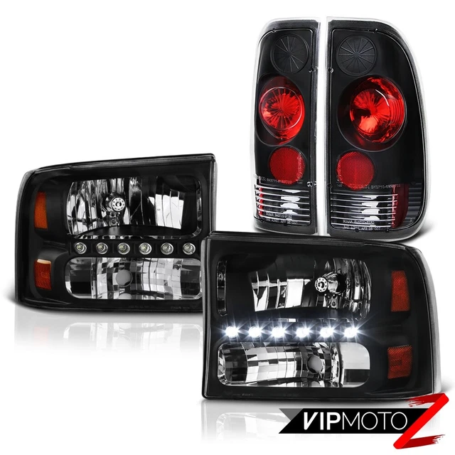 19992004 FORD F250 F350 SuperDuty Black LED Signal Headlights Rear
