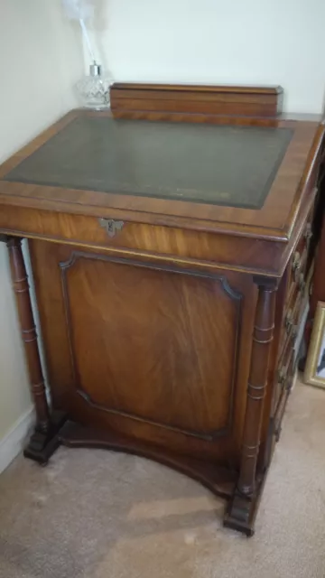 Writing desk with leather top insert and drawers