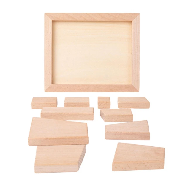 Wooden Geometric Tangram Family Portable Puzzles for Adults Children Preschool