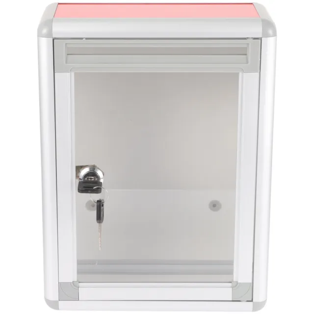 Aluminium Suggestion Box with Lock and Key - Wall Mountable Red