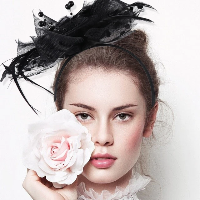 TEA HAT HALLOWEEN Hairhoop Derby Hats Vintage Elegant Hair Band Mesh