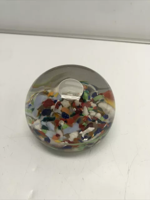 Antique Late 19th Century American Glass Paperweight with Bubble Center