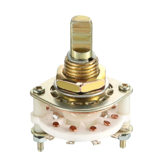 2P4T 2Pole 4Position Selectable 1Deck Band Channel Rotary Switch Selector 10Pin