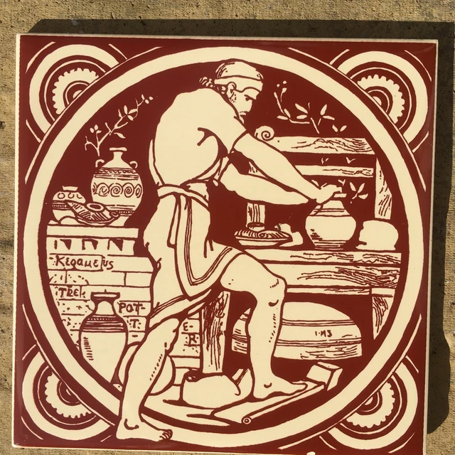 Edition 12/500 JOHN MOYR SMITH MINTON TILE THE POTTER 6” SQUARE 1870 1972 Uk