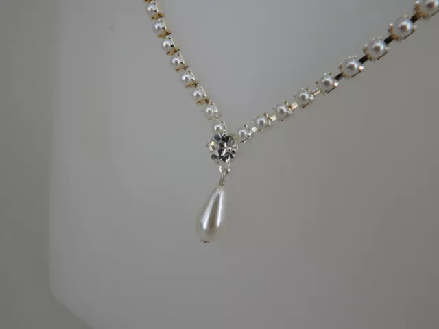 Neugablonz: Collier mit Perlen und Strass der 50er / 60er Jahre (60414)