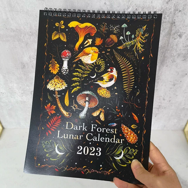 DARK FOREST LUNAR Calendar 2023 Wall Calendar Monthly Colorful Wall