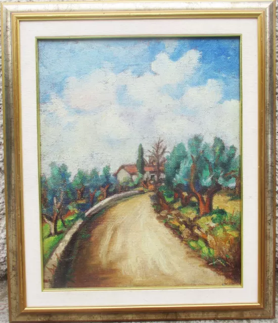 Paesaggio Di Campagna - Vecchio Quadro Dipinto Olio Su Tela