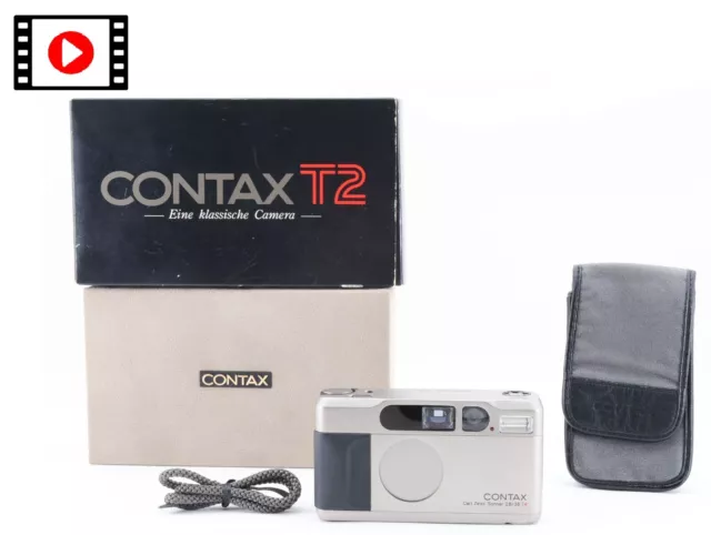 【MINT in Box】 Contax T2 Titan Silver 35mm Point & Shoot Film Camera From JAPAN