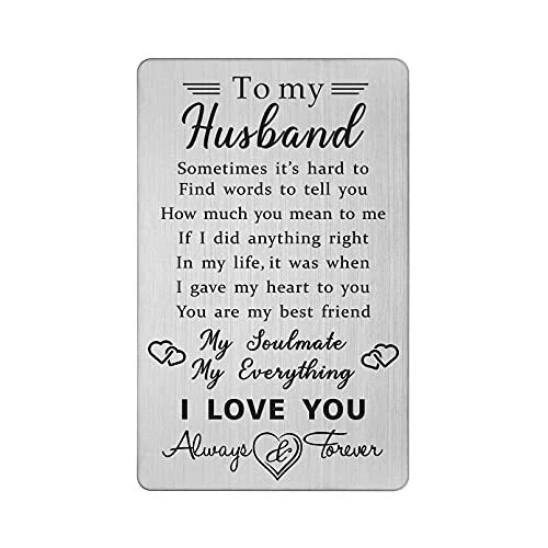 Husband Wallet Card Gift from Wife, I Love You Cards Gifts for Him Husband,