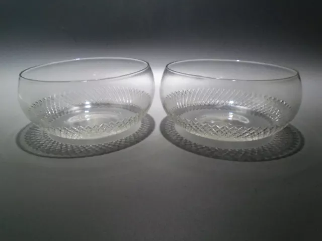 Pair of Antique Victorian Cut Glass Finger Bowls