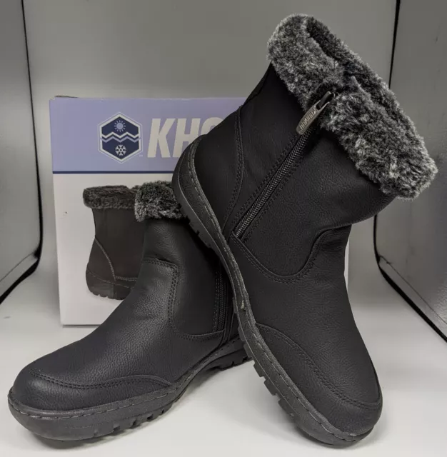 Khombu Addison Women's Black Memory Foam Water Repellent All-Weather Boot - NEW