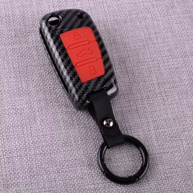 Coche Flip Key Fob Funda Cubierta con Cadena para Audi A1 A3 A4 A6 Q3 Q7 R8 RS4