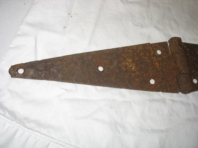 Vintage 20" Rusty Iron Hinge DoorGate Barn Old Farm Barn Find Primitive 3 1/2" W 2