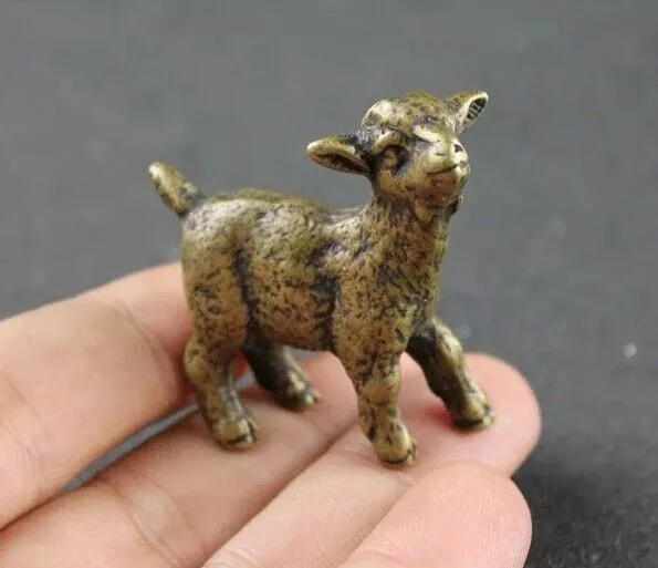 Brass Lamb Animal Statue Small Sculpture Tabletop Figurine Home Decor Gifts