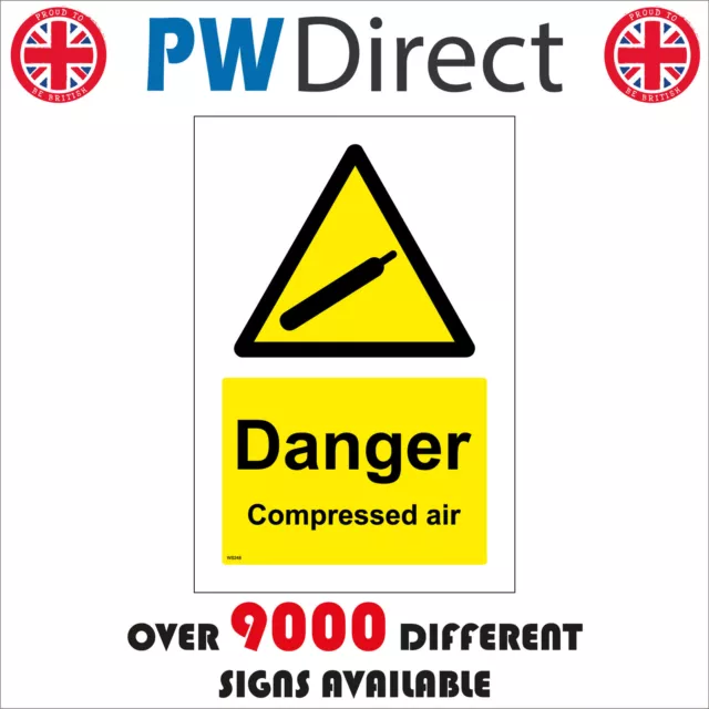 Ws248 Danger Compressed Air Sign Cannister Bottle Cylinder Handle With Care