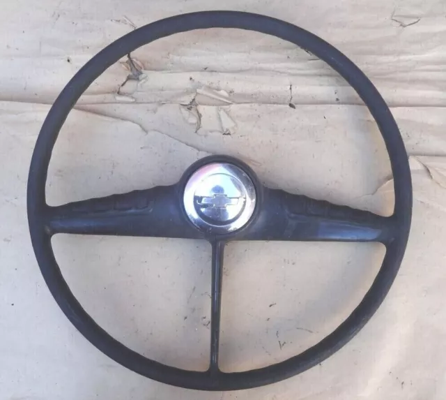 1954 1959 Chevy Truck STEERING WHEEL w/ HORN BUTTON Original GM 18"