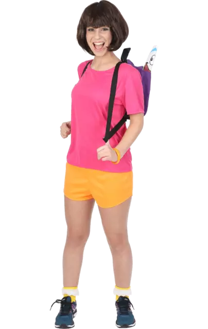 Costume da donna adulta Dora The Explorer TV elegante con zaino