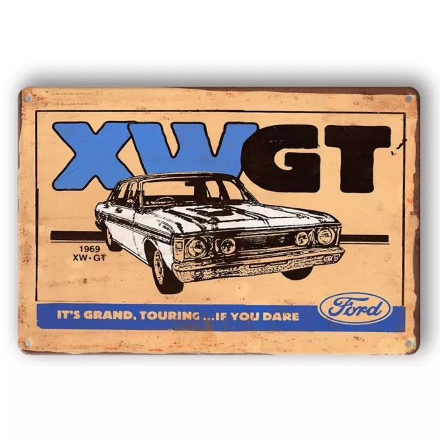 Tin Sign XW GT FORD CAR GRAND TOURING XW.GT Rustic Decorative Vintage