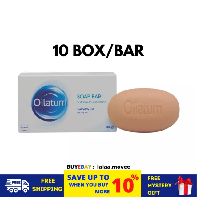 10 cajas de jabón en barra OILATUM para piel seca, 100 g, limpia...