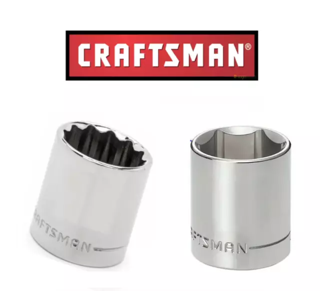 CRAFTSMAN SOCKETS, 1/4, 3/8 & 1/2" DR. SHALLOW/6 &12 PT. NEW / Buy 2 get 1 Free