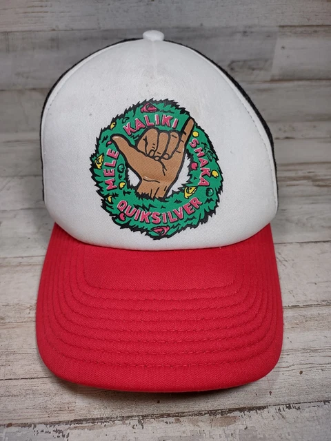 Quiksilver Mele Kaliki Shaka Hang Ten Christmas Wreath Mesh Snapback Hat Womens