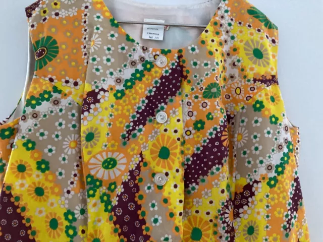 True Vintage Kleid *60/70 er  Jahre * ca  46* Prilblümchen Muster 3