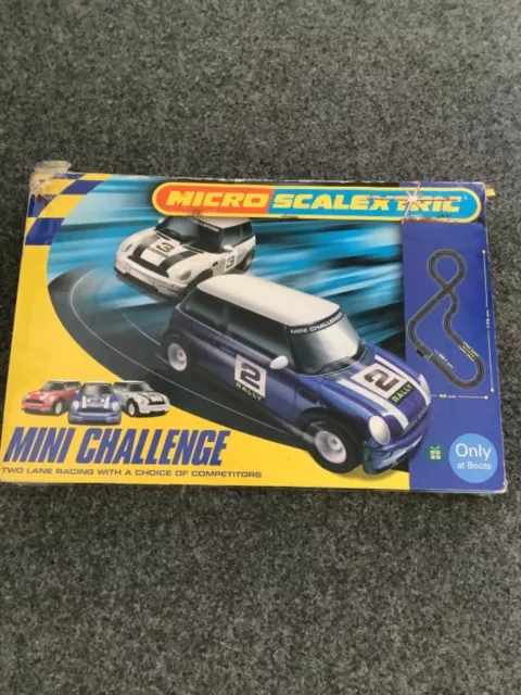 micro scalextric mini challenge 2 lane 381cm track