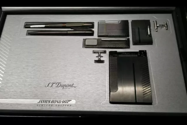 ST DUPONT JAMES BOND 007 LIMITED EDITION LINE 2 LIGHTER PEN BULLET GUNMETAL set