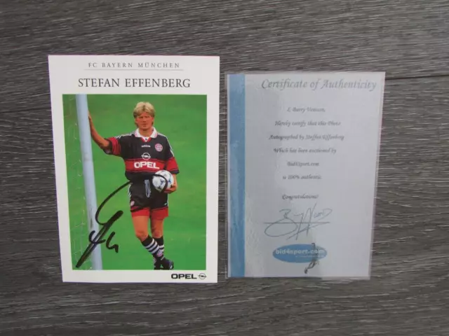 Stefan Effenberg German Footballer Original Hand Signed Card & Bid4Sport COA