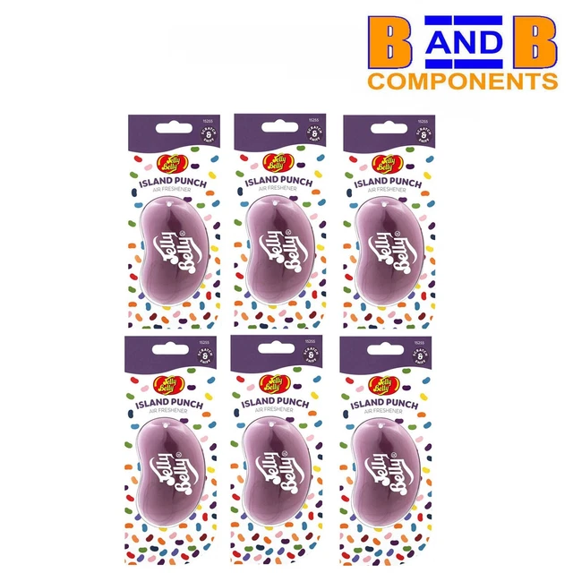 JELLY BELLY ISLAND PUNCH x 6 3D Gel Car Air Freshener A2155 16.33