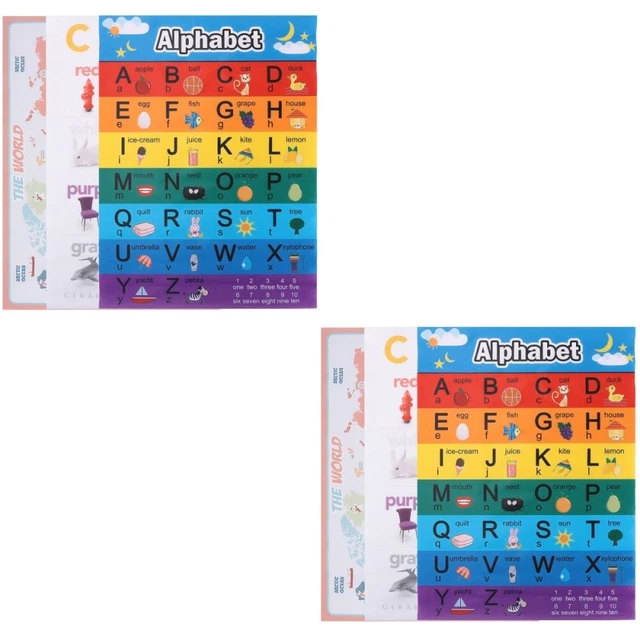 6 PCS ALPHABET Chart Classroom Posters Preschool Early Educational £10. ...