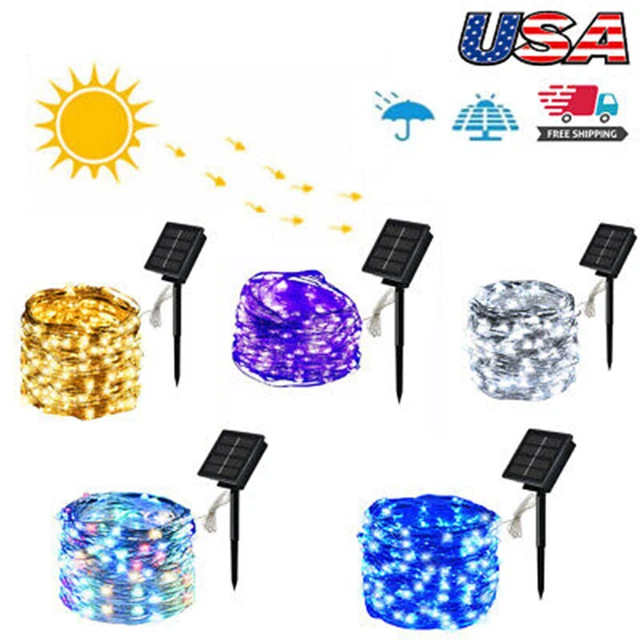 Outdoor Solar String Lights Fairy 100-200LED Copper Wire Waterproof Garden Decor