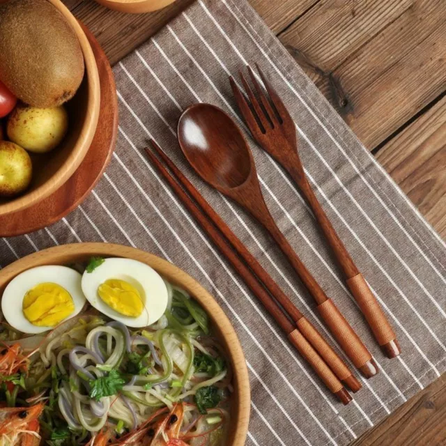 Kitchen Handmade Home Cutlery Fork Chopsticks Spoon Set Tableware Utensils-Sets